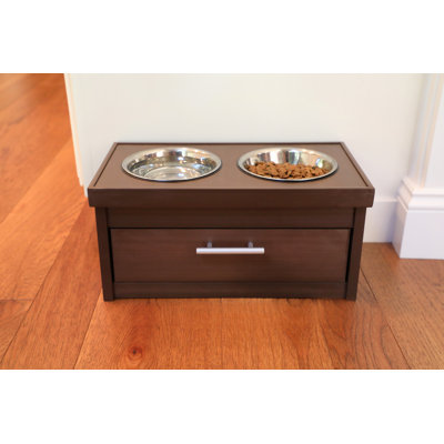 Archie Oscar Achilles Piedmont 2 Bowl Elevated Dog Diner with Storage Drawer Reviews Wayfair Canada